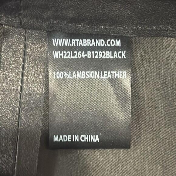 New RTA Kaimi Pant Leather Black Straight Leg Size 26 Revolve - Picture 15 of 16